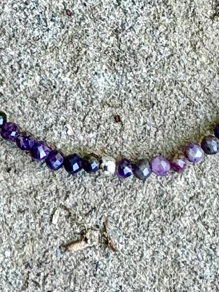 Amethyst & Silver Infinity Bracelet
