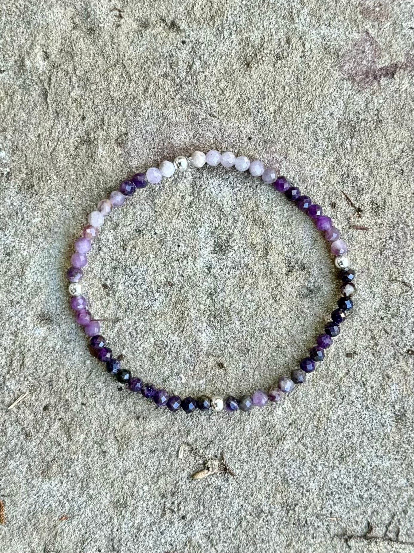 Amethyst & Silver Infinity Bracelet