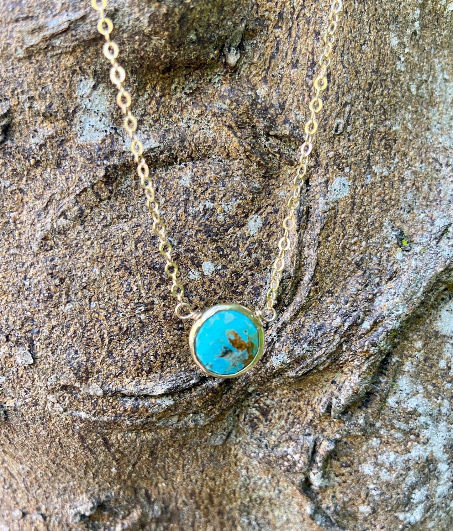 Turquoise and Gold Gemstone Necklace