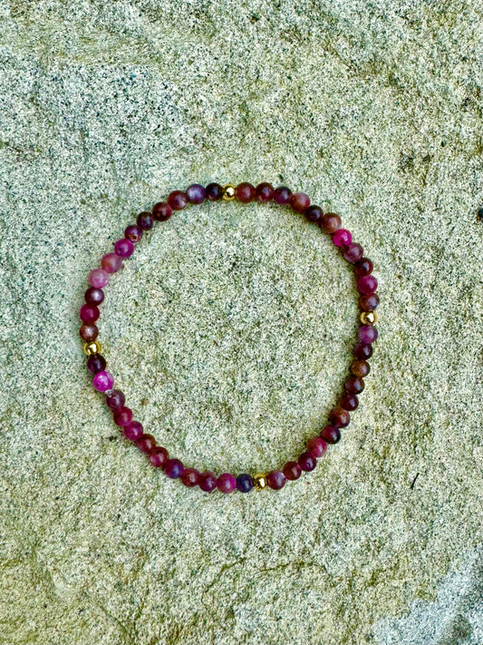 Ruby & Gold Infinity Bracelet