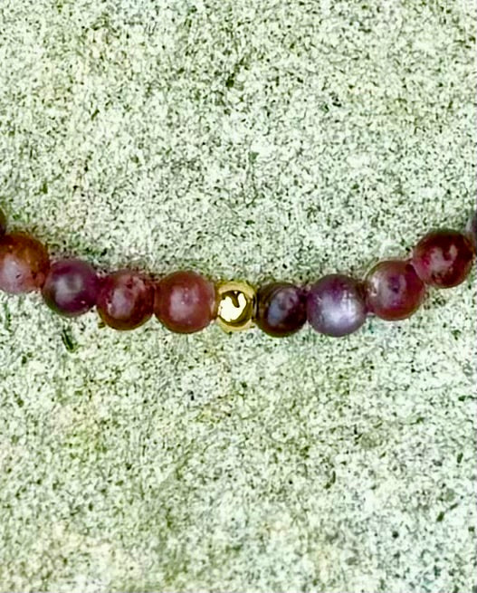 Ruby & Gold Infinity Bracelet