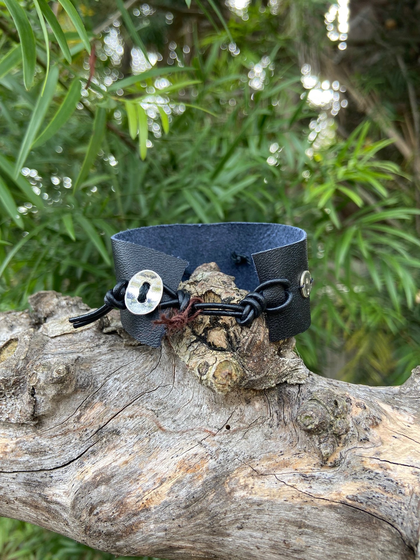 Druzy Amethyst and Leather Bracelet