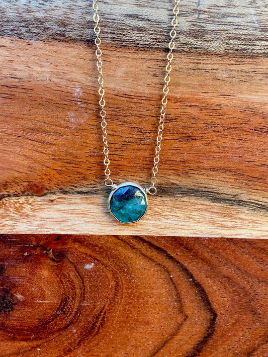 Emerald and Gold Gemstone Necklace