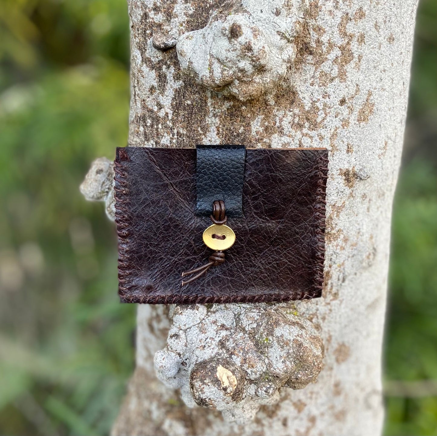 Dark Brown and Leopard Print Pocket Pouch