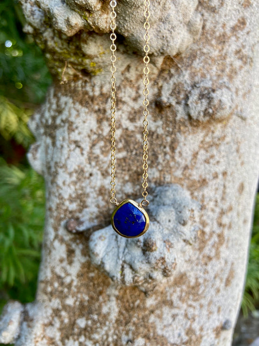 Lapis Lazuli and Gold Gemstone Necklace