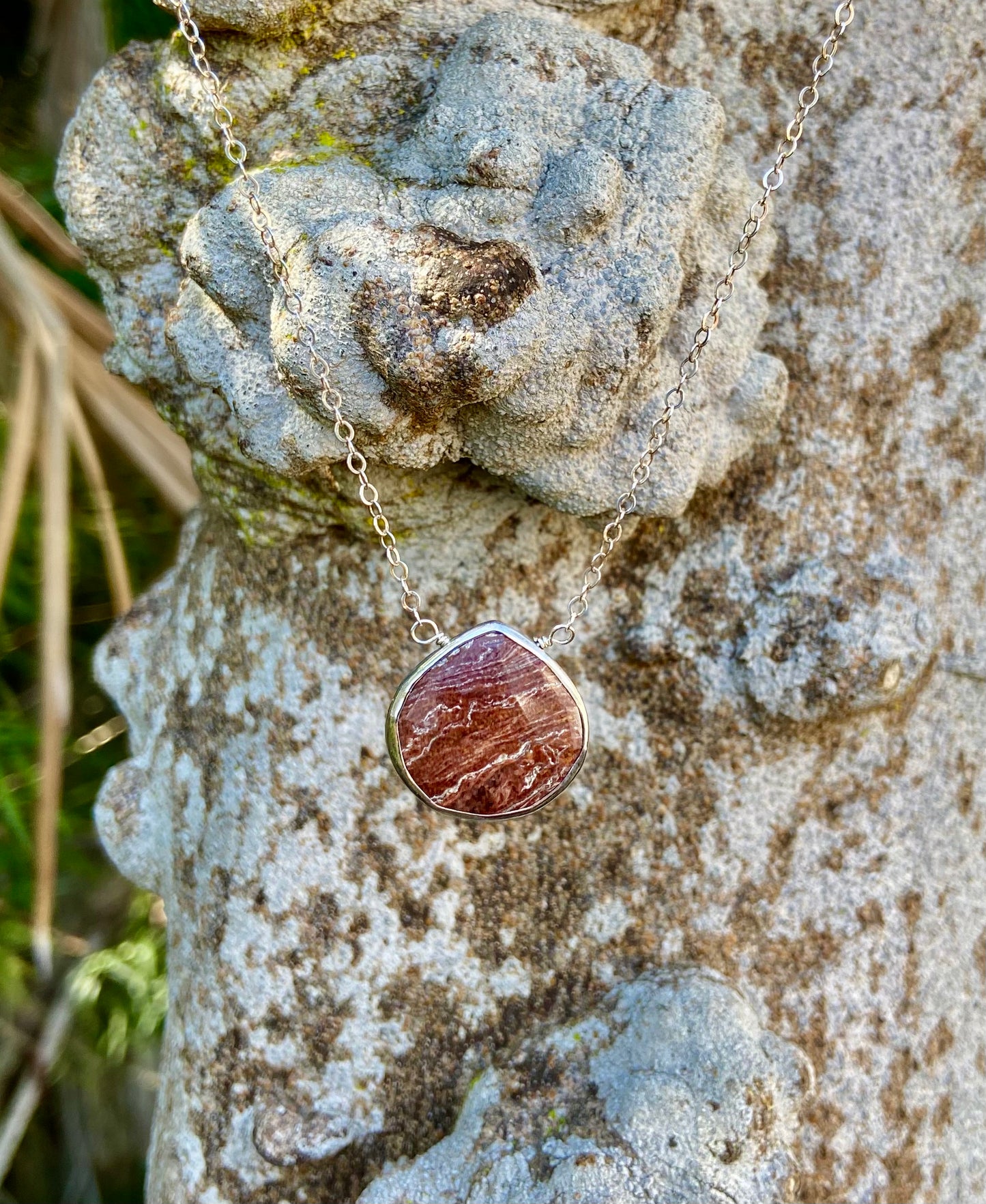 Zebra Jasper and Sterling Silver Gemstone Necklace